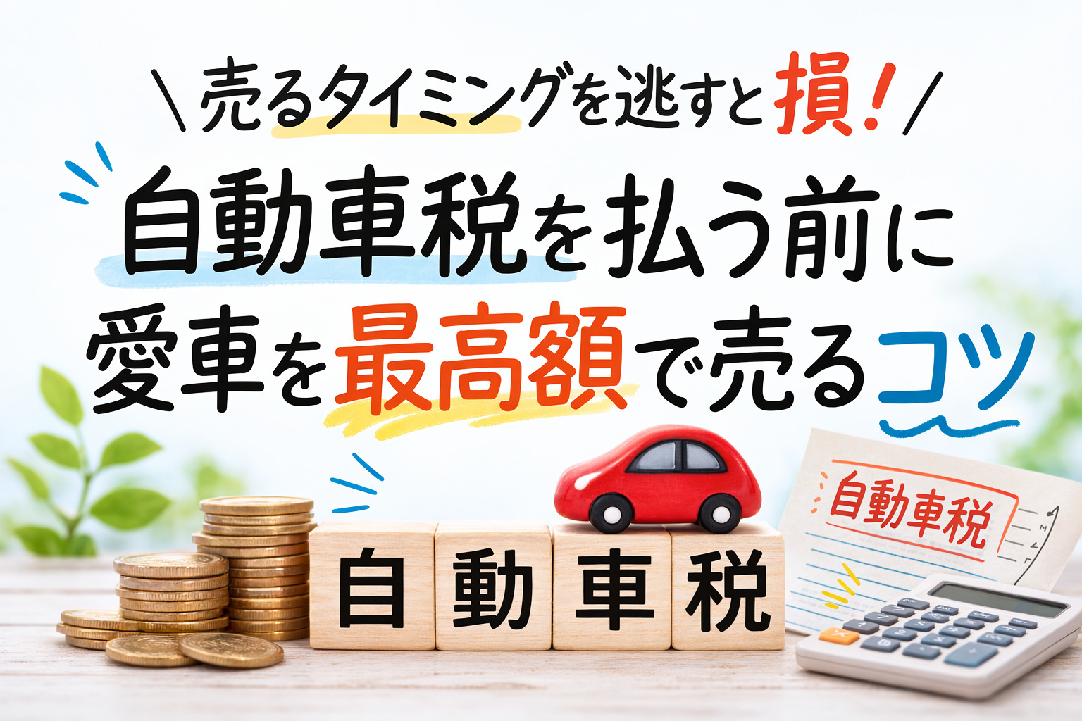 売るタイミングを逃すと損！自動車税を払う前に愛車を最高額で売るコツ